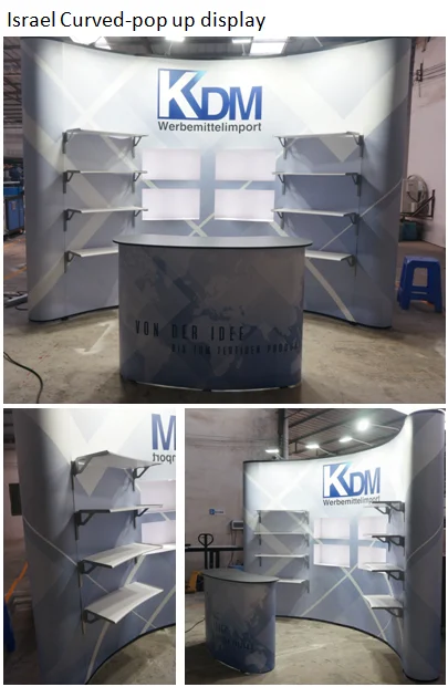 Portable exhibition booth Modular backdrop Pop up display customized size for advertising.