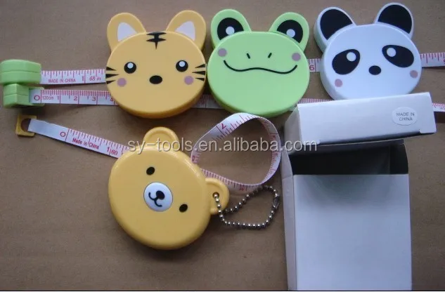 Chinese factory gift products mini sewing tools small cloth measuring cartoon body scale measuring tape key ring