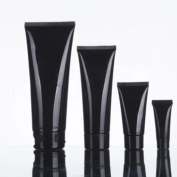 
Short Leadtime 2oz Matte Black Facial Wash Soft Plastic Cosmetic Tube 