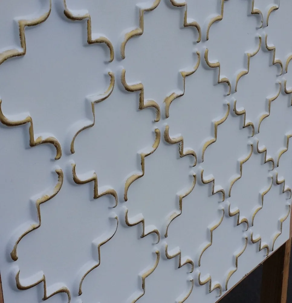 PLB28 Faux tin 3D wall panels white gold 3D embossed store shopping pub cafe club decor wall panels