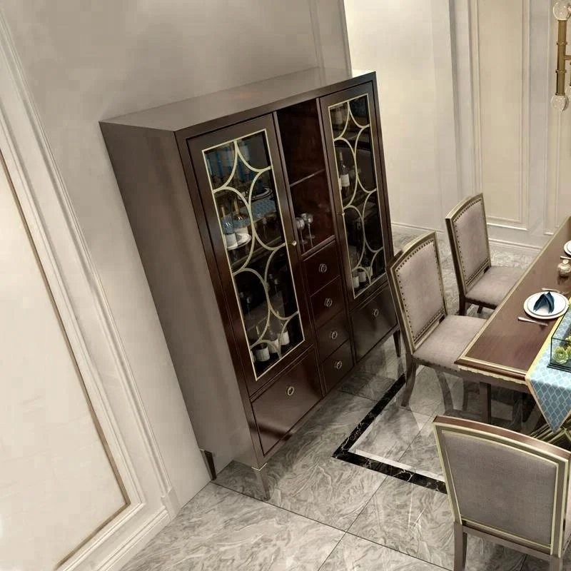 General Use Wine Glass Display cabinet Two door wine bar cabinet