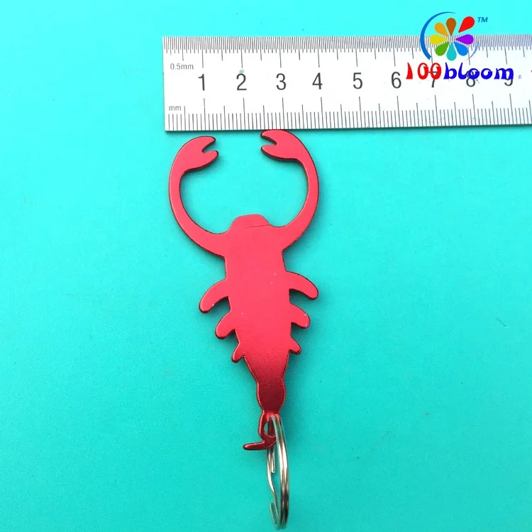 Factory wholesale 7.8cm aluminum scorpion bottle opener with keyring
