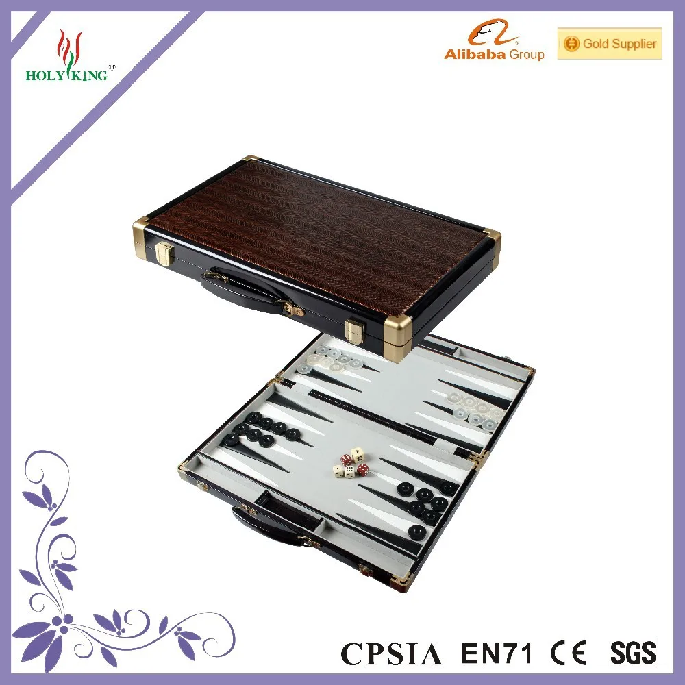 Fashion Family Game PU Leather Backgammon with acrylic chessmen