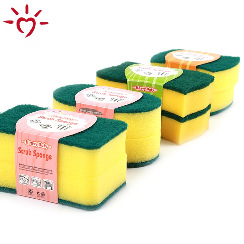 Colorful green kitchen dish scrubber sponge scouring pad scrub sponge