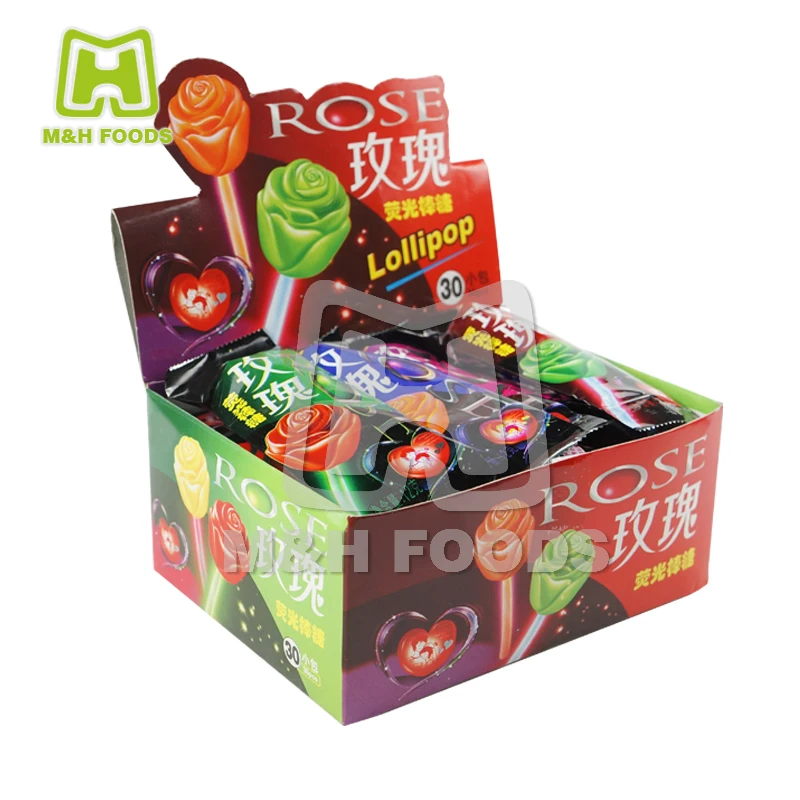 Rose Fruity Fluorescence Lollipop Candy