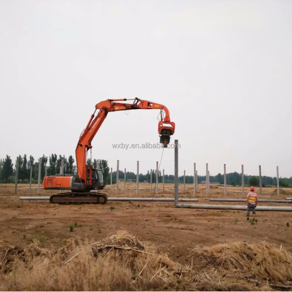Hydraulic excavator equipment steel sheet pile driving machine excavator mounted pile driver