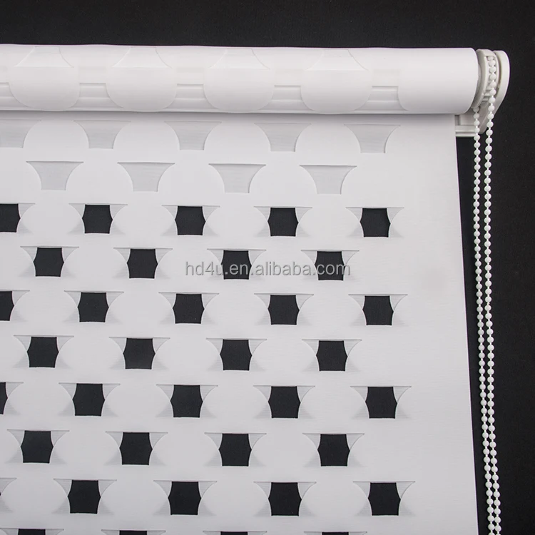 New Arrival Product Customized size Cutout Roller Blinds Fashion Design Double Layer Zebra Blinds Sheer window