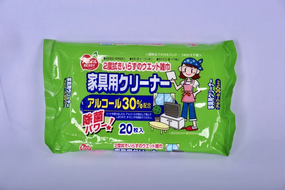 High quality and easy to clean wiping cloth wet tissue with ultra fine fiber for table, furniture, window and car interior