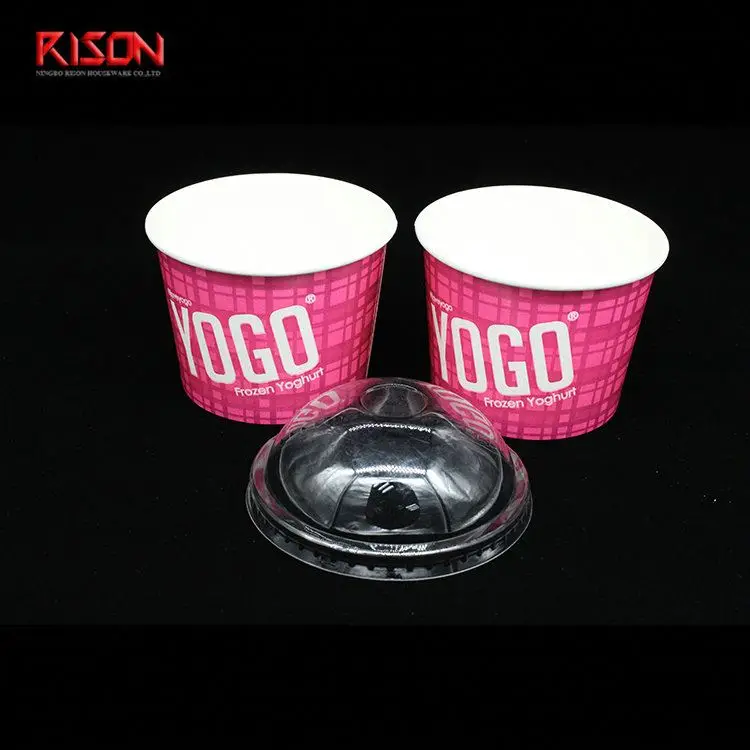 
Eco Friendly Disposable Take Away Food Bowl Biodegradable Paper Yogurt Tub Ice Cream Cup with Lid 