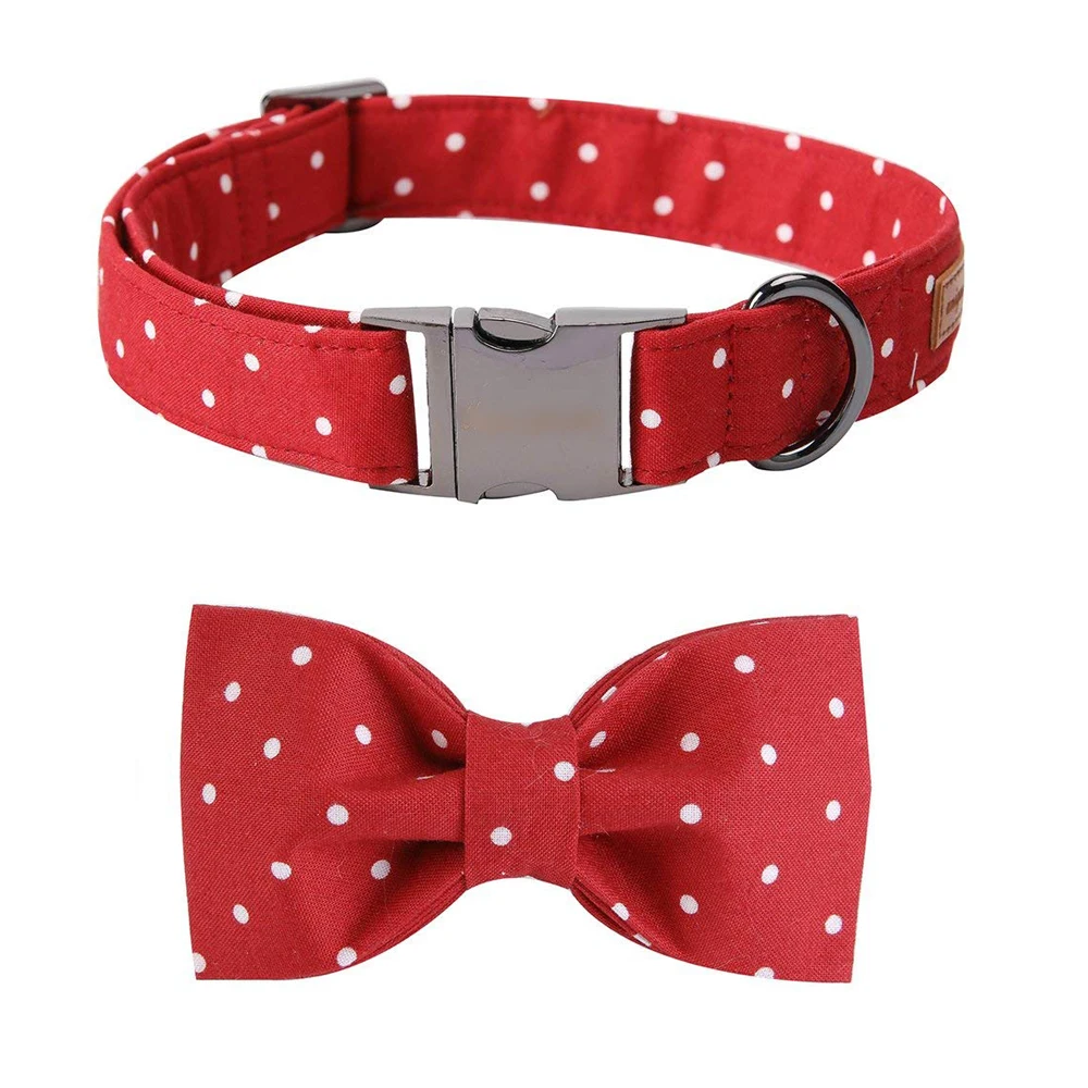 Wholesale OEM Manufacture,  Pet Soft &Comfy Bowtie Dog Collar Cat Collar Pet Gift Dogs Cats 6 Size 7 Patterns