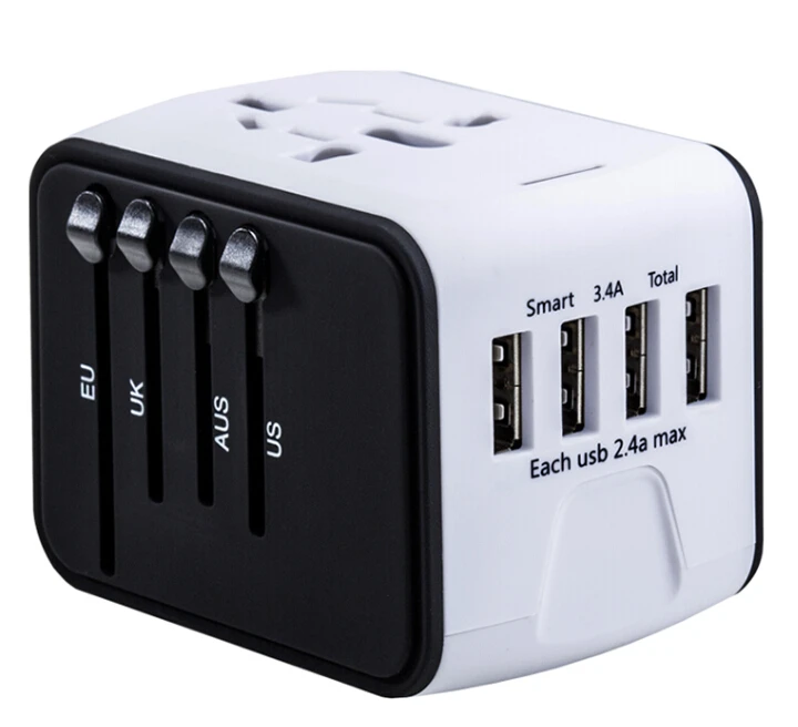 Universal USB international power adapter universal adaptor travel plug adapter converter Travel adaptor with 4 USB wall adapter