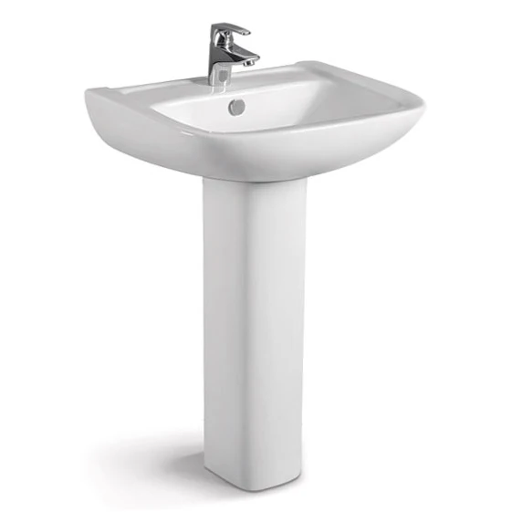 Wholesale Supply Hotel Washroom Bathroom Pedestal Sink Pedestal Washing Basin