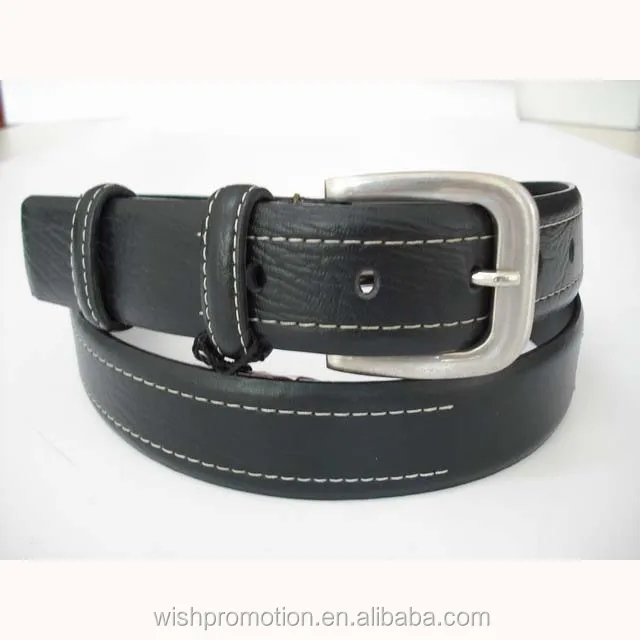 Genuine leather belt with automatic buckle