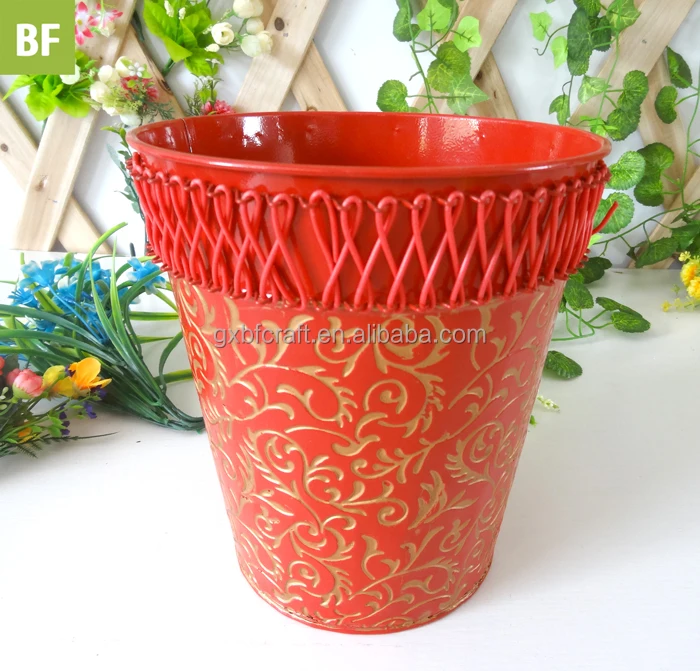 Zinc paint pail tub orchid pot for garlic planting