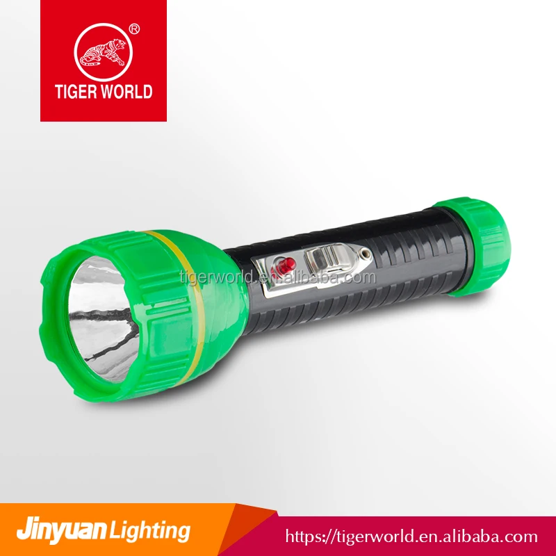 portable powerful hand held flashlight plastic body dry battery led torch light for sale