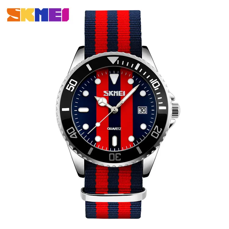 Skmei 9133 japan movt men fashion quartz style nylon strap watch