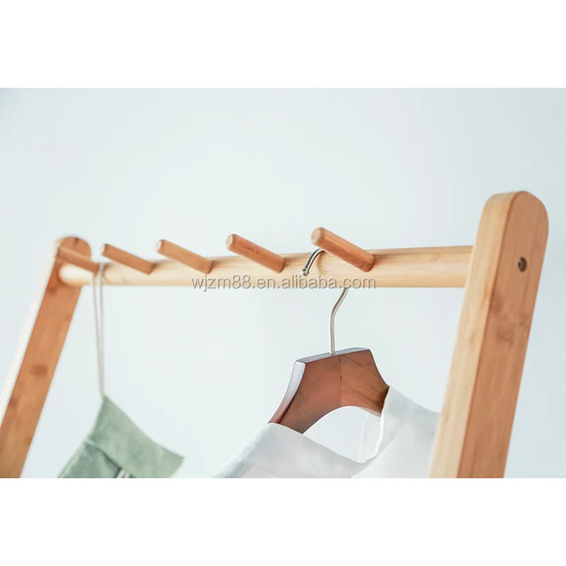 bamboo clothes hanger rack stand, freestanding Coat Rack Hat Hanger Holder Hooks wholesale