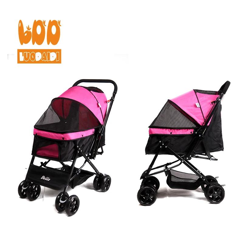 4 Wheels Pet Trolley Pet Stroller Carrier Pet Stroller for English Bulldog Best Sell Dog Pram Amazon