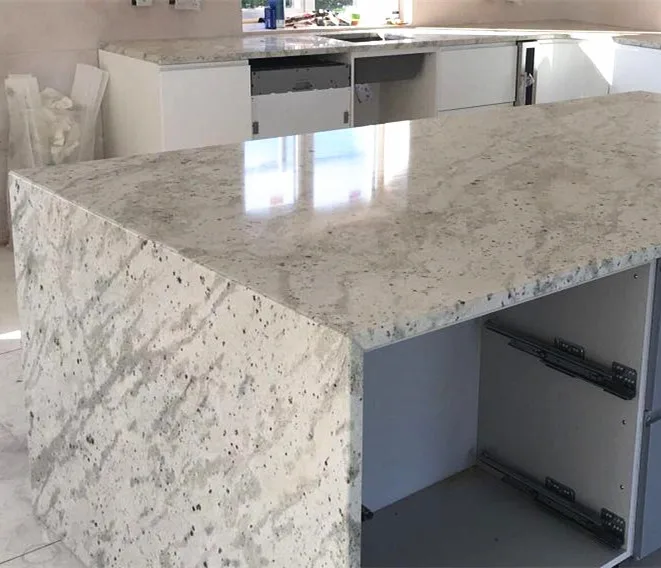 China rose white bianco antico imperial gold granite prefab kitchen countertops 3cm thick price