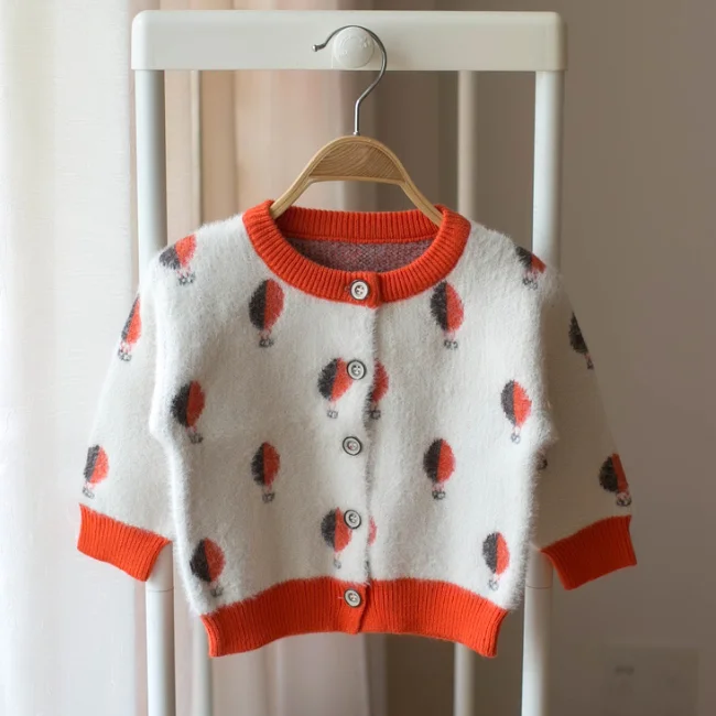 PHB 11818 latest new cardigan girls sweaters model for children