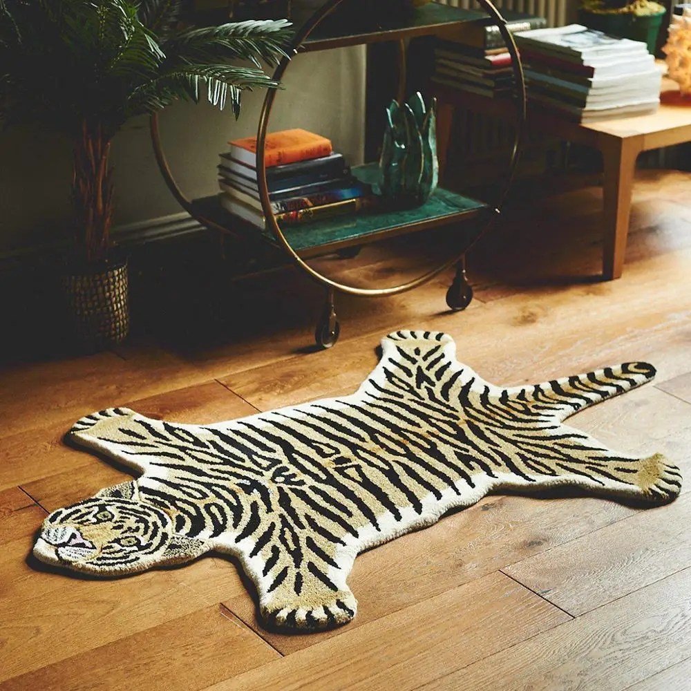 Tiger Skin Hand Tufted Rug and King Of The Forest Carpet