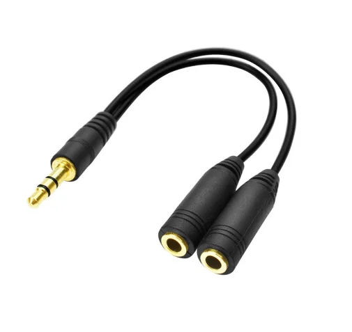 
3.5mm Stereo Audio Male to 2 Female Headset Mic Y Splitter Cable Adapter Oct30HW 