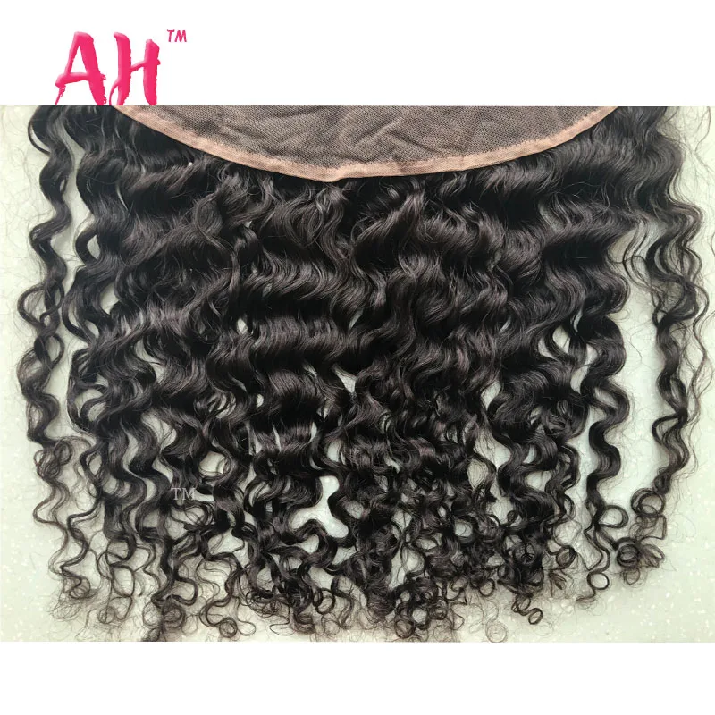 Cambodian Deep Wave Hair Lace Frontal Raw Cambodian Curly Human Hair Swiss Lace Fronntal 13*4 With Plucked Baby Hair