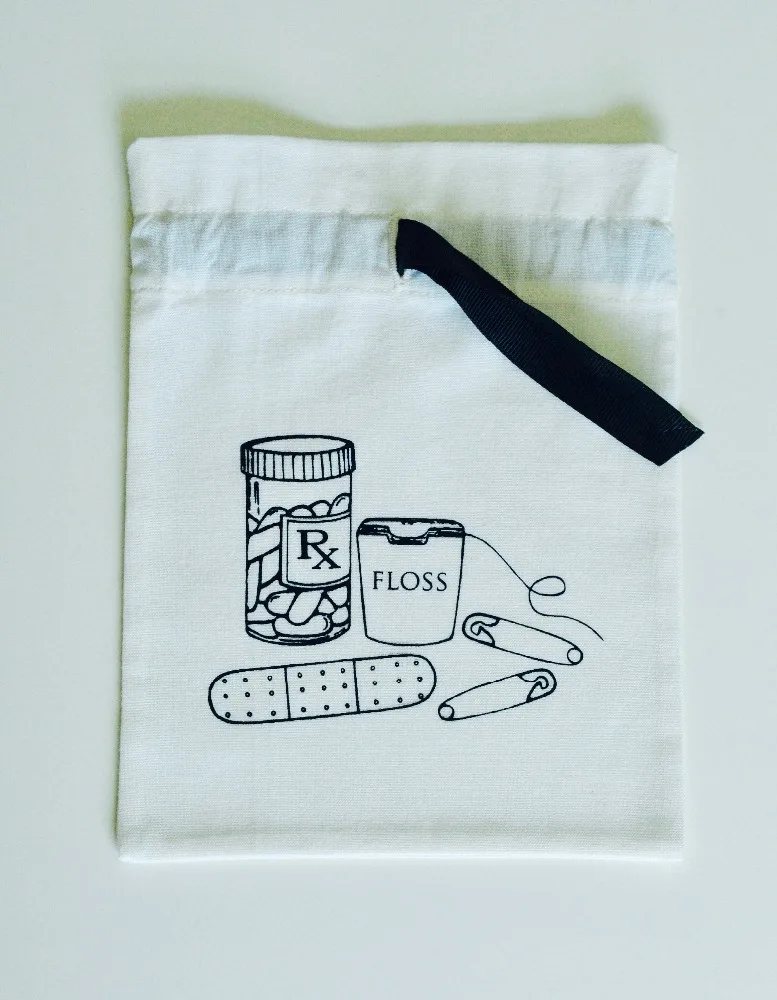 Travel accessory organizing eco-friendly cotton drawstring bag