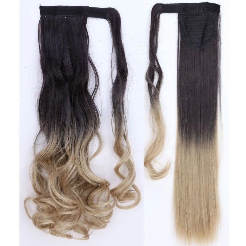 Snoilite High quality 26' synthetic wrap hair extension grey Ponytail hair