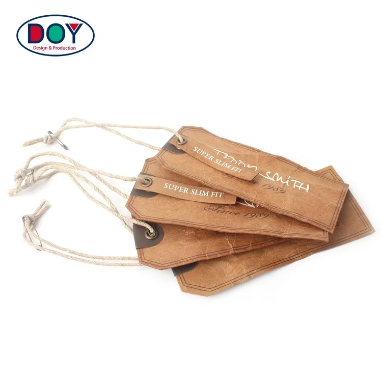 Hangtag Wholesale Custom Printed Brand Name Logo Recycled Kraft Paper Vintage Hang Tags for Clothing