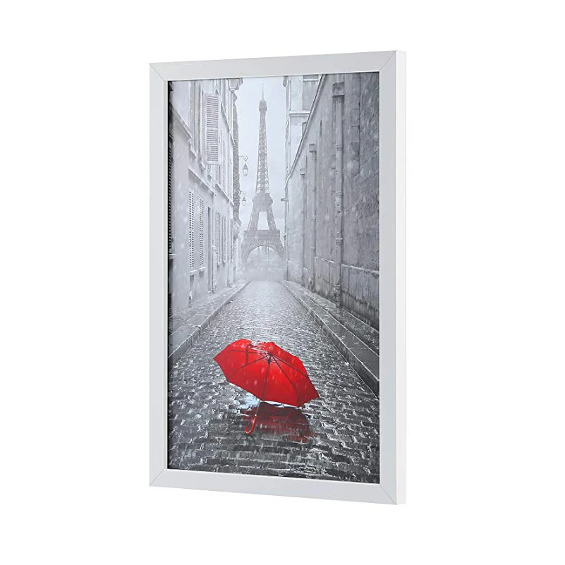 2024 Wholesale High Quality 11x17 Cheap Mdf Tempered Glass White Poster Wall Mounting Wood Picture Photo Frame