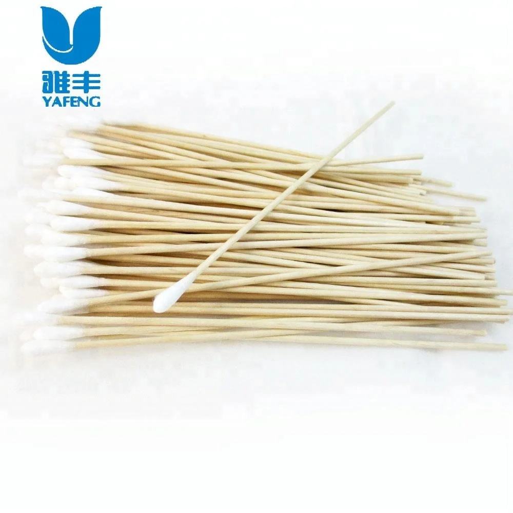 The manufacturer sells high-quality and extra long wooden sticks and cotton swabs in bags