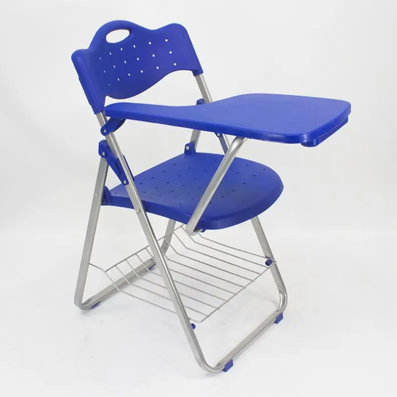 Cheap School Chair Lightweight Folding Chair Training Chair With Writing Tablet Arm