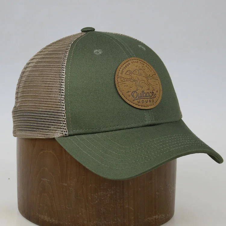 High Quality Personalized promotional trucker hats wholesale custom trucker leather patch cap