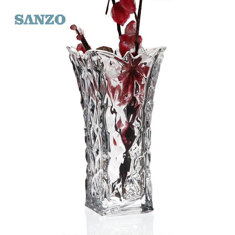 Sanzo Custom Glassware Manufacturer Different Types Tall Flower Glass Vase
