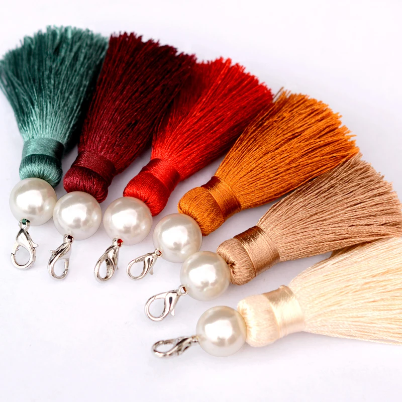 LONGJIE  charm manual craft colorful silk thread keychain tassel for bag