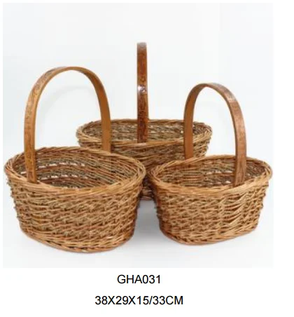 wicker baskets for plants and gifts, wicker basket with handle