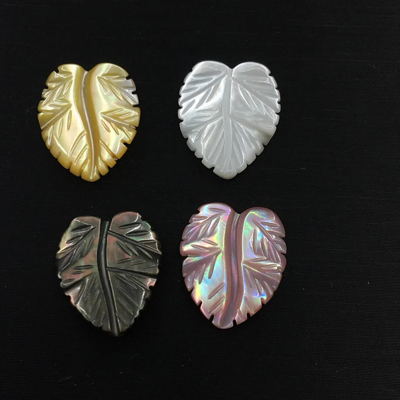 12*14mm Natural pink flower leaf shape carved mother of pearl engraved good quality loose gemstone shell jewelry