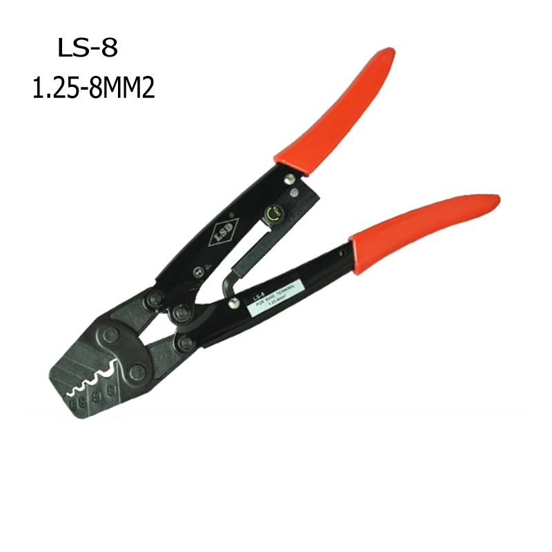 LS-8 labor saving long arm 1.25-8mm2 non insulated terminal crimping plier 20-13AWG wire cable crimping tool