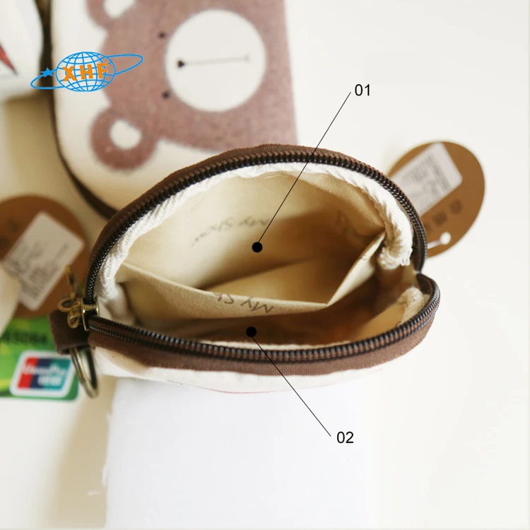 China Factory Cheap Things to Sell Small Cute Cartoon Canvas Coin Bag Purse