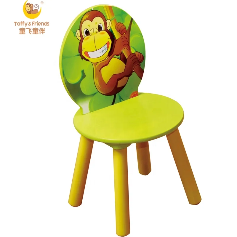 Toffy & Friends Набор деревянных детских круглых столов и стульев с дизайном джунглей