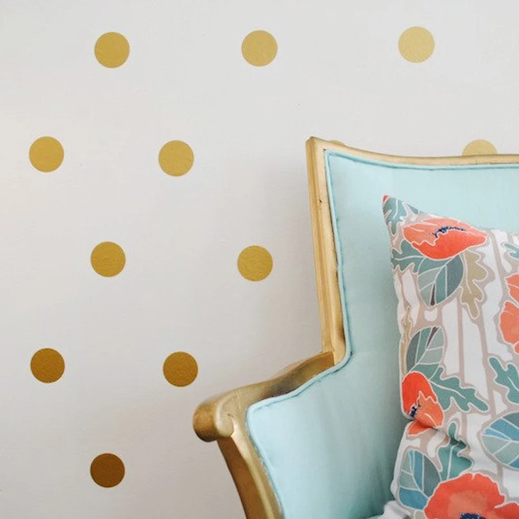 China Wholesale New Product PVC Vinyl Gold Dot Home Decoration bathroom Wall Tile Stickers