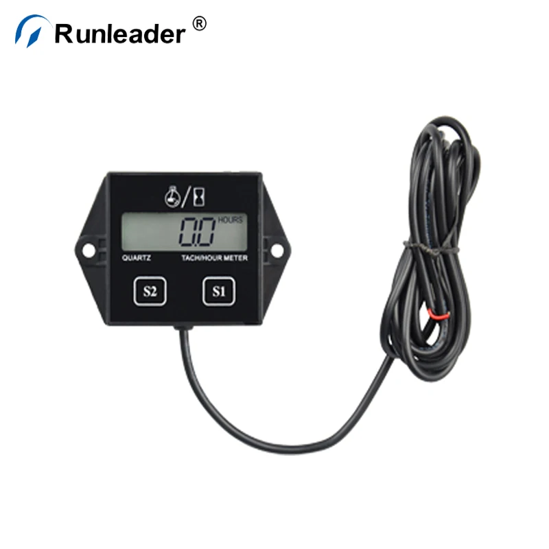 Runleader Marine Tach Hour Meter Tachometer RPM Display For Motorcycle Electric Motors