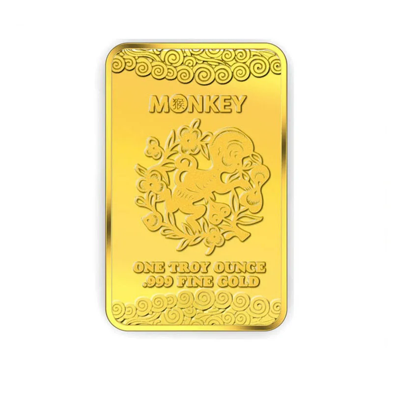china suppliers new year personalised novelty commemorative double die zinc alloy metal gold clad metal ingot