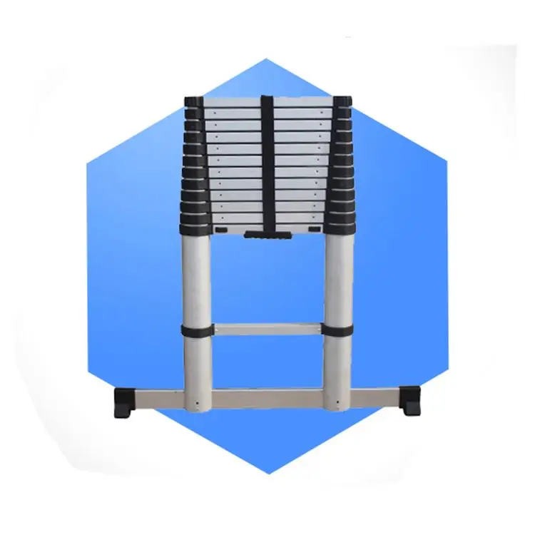 High Quality 3.8m aluminum soft close telescopic folding ladder with GS EN131-6 certificate