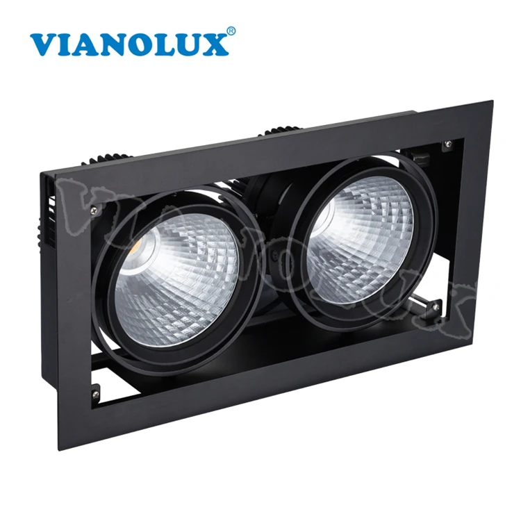 
High quality modern led square recessed lamp 2*30W high power indoor using led square grill light 