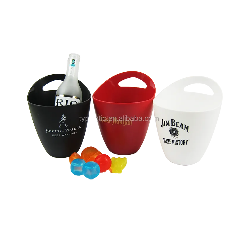 Custom printing 1L recycled plastic ice bucket with scoop