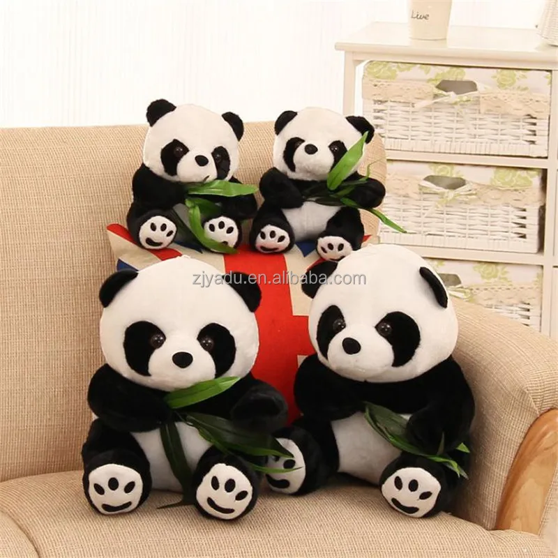 wholesale cartoon plush animal pillow baby panda doll stuffed bear soft toy for kids