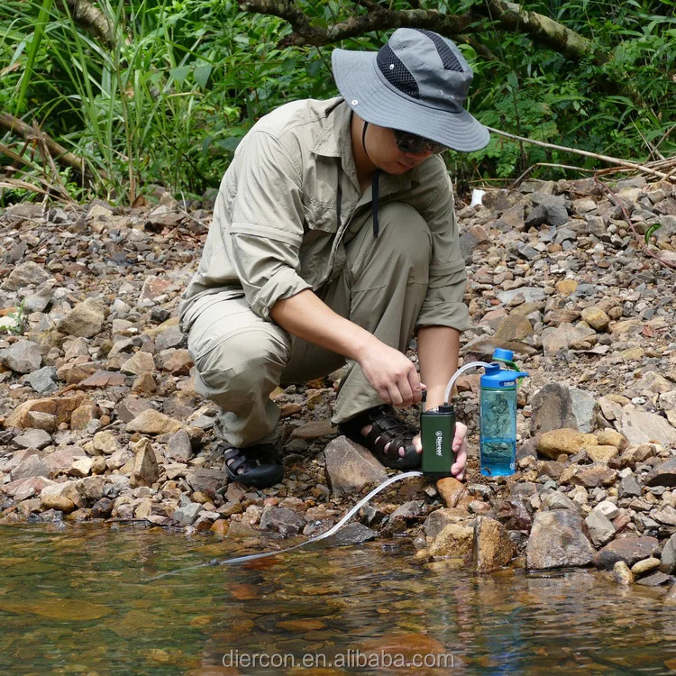 Diercon Hot Selling Outdoor water filter Aluminum Material Easy to Use Portable Water Filter for Hiking Camping (TW01)