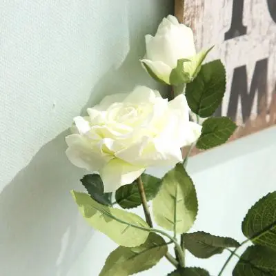 ZERO Decorative Artificial Rose Single Rose Artificial Flower for Home Wedding Party Decoration